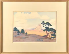 Untitled by Norma Bassett Hall, woodblock print, sold Jul 2025