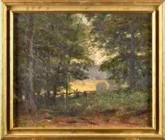 Untitled by Nicholas Richard Brewer, oil on board, sold Jul 2025