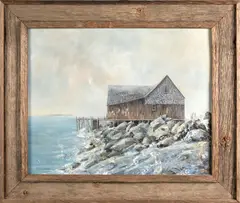 Untitled by A Charles Chamberlain, oil on masonite, sold Jul 2025