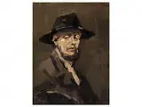 Selbstportrait mit hut by Isaac L. Israels, oil on canvas, offered Sep 2015