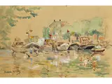 Fischerhafen by Berthe Morisot, mixed media, offered Apr 2016