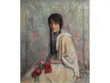 Portrait Einer Jungen Frau by Albert Roelofs, oil on canvas, sold Mar 2022