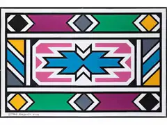Untitled by Esther Mahlangu, acrylic, sold Jun 2023
