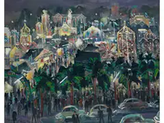 Das Münchner Oktoberfest by Franz Heckendorf, oil, offered Apr 2020