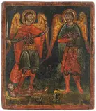 Melkitisch, um 1800 by Hll. Erzengel Michael und Gabriel, tempera, offered Mar 2021