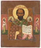 Russisch, 19.Jh by Hl. Nikolaus, tempera, sold Mar 2021