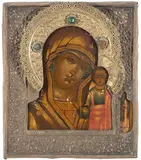 Russisch, 19.Jh by Gottesmutter von Kasan mit Basma, tempera, offered Mar 2021