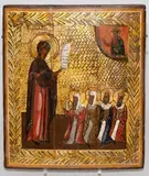 Russisch, Mitte 19.Jh by Gottesmutter Bogolubskaja, tempera, offered Mar 2021