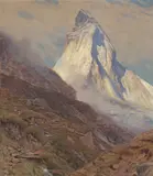 Blick auf das Matterhorn by Albert Gos, oil on canvas, sold Mar 2021