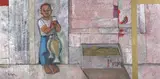Der kleine Fischverkäufer, 1988 by Rudolf Mirer, oil, sold Mar 2021