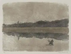 Landschaft by Robert Hainard, 1980, color woodcut, sold Mar 2021