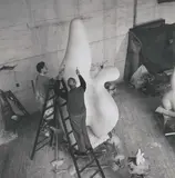 Jean Arp in seinem Atelier by Ernst Scheidegger, photograph, offered Mar 2021