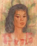 Frauenportrait by Theo Meier, 1962, pastel, sold Mar 2021
