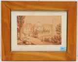 Ansicht eines Stadttores mit Kirche im Kanton Bern by Kanton Bern, 1829, pen and ink, sold Mar 2021