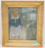 Studie eines Mädchens mit rosa Haarschleife by Oskar Lüthy, oil on canvas, sold Mar 2021