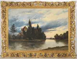 Der Hardturm an der Limmat, bei Zürich, 1914 by Balz Stäger, oil on canvas, sold Mar 2021