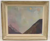 Piz Lai Blau in der Dämmerung", 1950 by Jakob Strasser, oil, offered Mar 2021