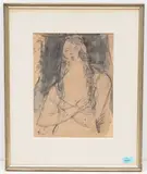 Mädchen by Adolf Herbst, 1948, mixed media, sold Mar 2021