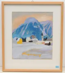 Bever Engadin by Hans Knecht, 1983, pastel, sold Mar 2021