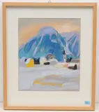 Bever Engadin by Hans Knecht, 1983, pastel, sold Mar 2021