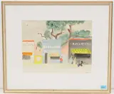 Strassenszene by Ernst Morgenthaler, 1958, watercolor, sold Mar 2021