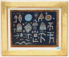 Symbole by Hans Rudolf Strupler, mixed media, sold Mar 2021
