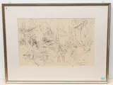 Zwei Spaziergänger by Jakob Tuggener, 1956, ink, offered Mar 2021