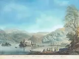 Vue des Iles Borromée sur le Lac Majeur by Johann Ludwig Bleuler, etching, sold Dec 2020