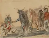 Rückzug aus Russland", 1812 by Salomon Landolt, watercolor, sold Dec 2020