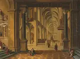 Kircheninterieur mit Figuren by Bartholomeus van Bassen, oil on panel, offered Dec 2020