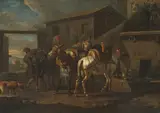 zugeschrieben Pferde an der Tänke by Pieter van Bloemen, oil on canvas, offered Dec 2020