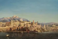 Sultan sur sa felouque traversant le Bosphore by Jules Achille Noël, 1845, oil on canvas, sold Dec 2020