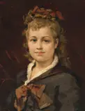 Bildnis eines Mädchens by Jules-Arsène Garnier, 1879, oil on panel, sold Dec 2020
