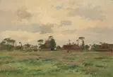 Sommerlandschaft by Pierre Emmanuel Eugène Damoye, 1906, oil on canvas, sold Dec 2020