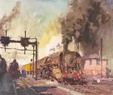 Dampflokomotive Baldwin 141 R. 1961 by Terence Cuneo, oil on canvas, offered Dec 2020