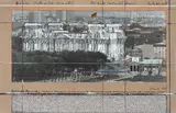Wrapped Reichstag (Project for Berlin) Platz der Republik, Ebertstr by Christo, 1995, mixed media, sold Dec 2020