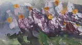 Blumenwiese by Klaus Fußmann, 1997, gouache, sold Dec 2020