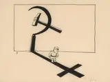 Skizze zu Papa Schnapp by Tomi Ungerer, ink, sold Dec 2020