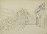 Blick gegen den Sacro Monte di Varese by Gabriel fils Lory, pencil, sold Dec 2020