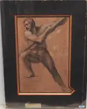 Etude pour le Guillaume Tell by Jean-Léonard Lugardon, chalk, sold Dec 2020