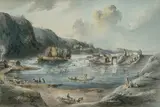 Vüe des Catarractes de Trollhattan, avec l'Ecluse Ekeblad by Elias Martin, watercolor, offered Dec 2020