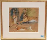 zugeschrieben Hasenstudie by Otto Maria Porsche, watercolor, offered Dec 2020