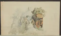 Studie eines strauchbewachsenen Felsens bei Neubeuern by Friedrich Voltz, watercolor, offered Dec 2020