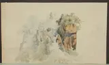 Studie eines strauchbewachsenen Felsens bei Neubeuern by Friedrich Voltz, watercolor, offered Dec 2020
