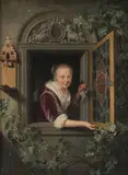 Kopie um 1800 Die Weintraube by Gerrit Dou, oil on panel, sold Dec 2020