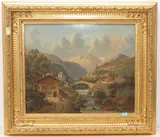 Bergbach mit Brücke by Franz A. Feilhammer, 1872, oil on canvas, sold Dec 2020