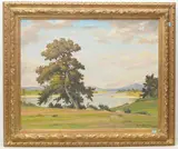 Sur les hauteurs du Sancerrois by Claude Rameau, oil on canvas, sold Dec 2020