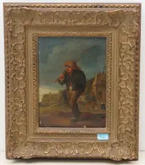 in der Art Bauer mit Rute by David d.J. Teniers, oil on copper, sold Dec 2020