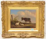 Ziegen und Esel in einer Landschaft by Eugène Verboeckhoven, oil on panel, sold Dec 2020