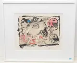 Une minorite ethnique by Pierre Alechinsky, color lithograph, sold Dec 2020